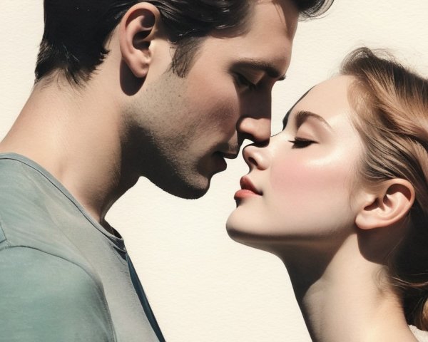 Close-Up of a Couple Sharing an Intimate Moment