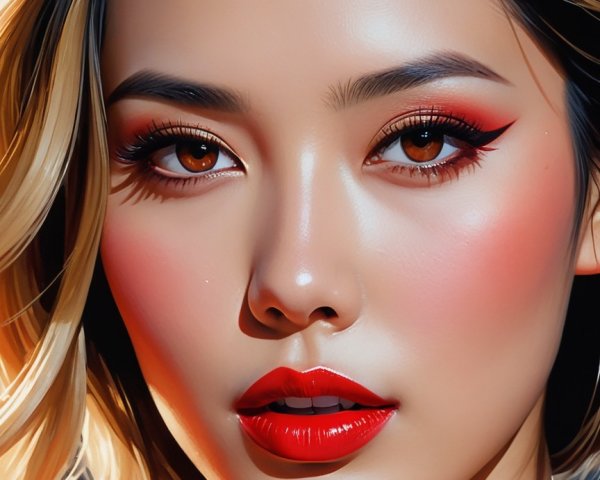 Close-up Portrait of a Woman with Striking Features
