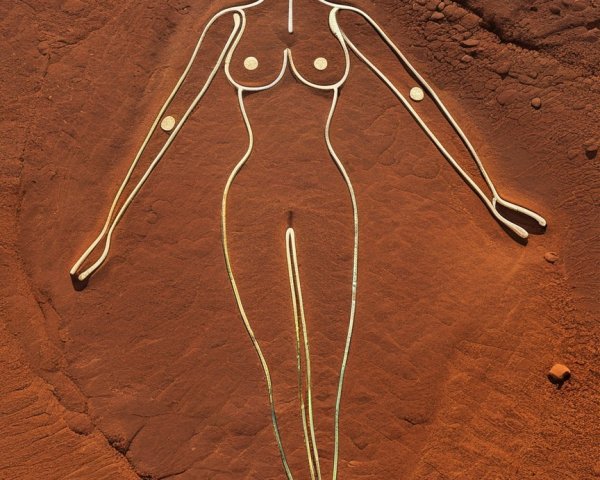 Minimalist Female Figure Against Earthy Background