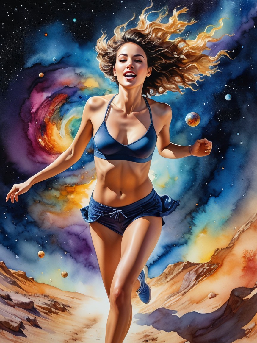 Joyful Run Through Cosmic Wonders