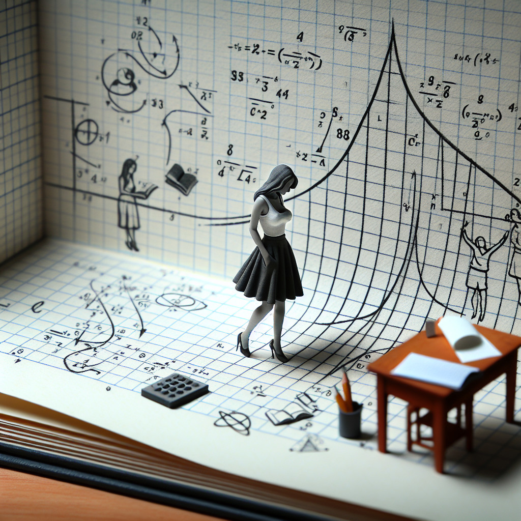 Miniature Figure on Book with Mathematical Themes