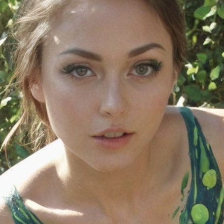 Close-Up Portrait of a Young Woman in Nature