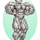 Futuristic Armored Boy in Intricate Silver Armor