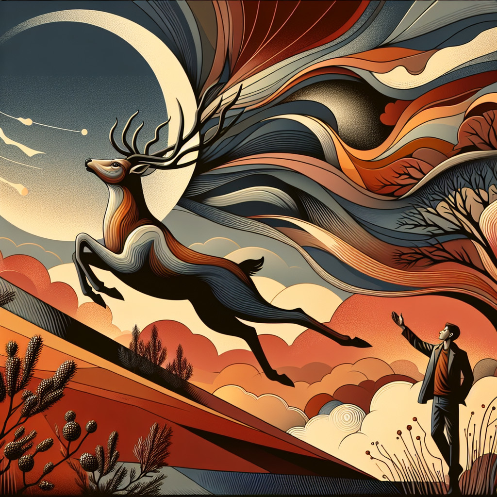 Majestic deer illustration with vibrant swirling colors