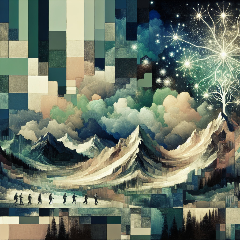 Abstract Geometric Patterns and Scenic Landscape Art