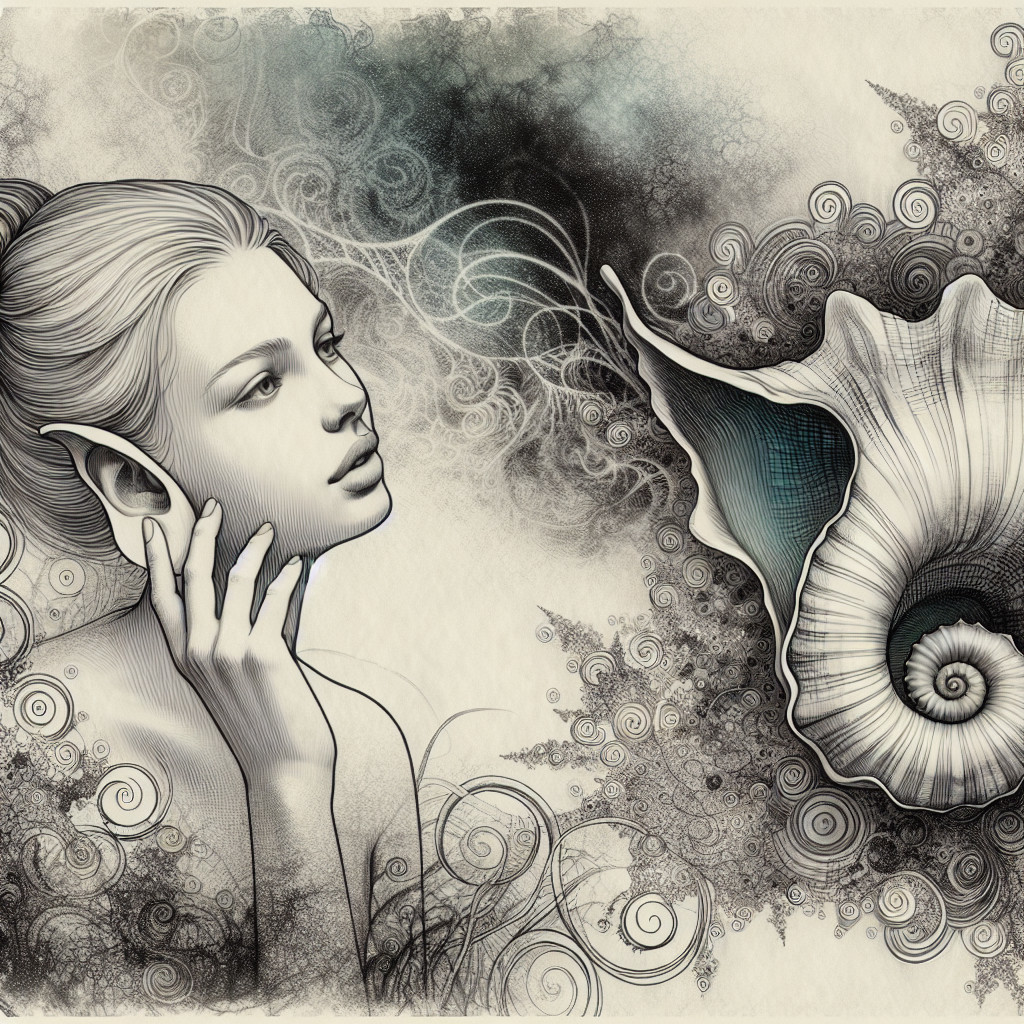 Ethereal Young Woman with Pointed Ears and Seashell
