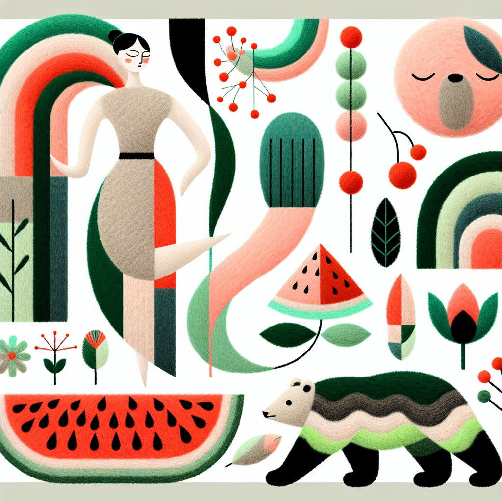 Vibrant Illustration of a Woman with Abstract Elements