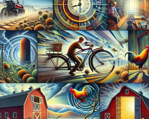 Collage Illustrating Vibrant Rural Life and Nostalgia
