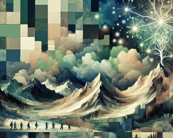 Abstract Geometric Patterns and Scenic Landscape Art