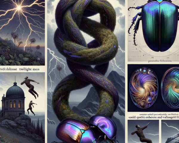 Surreal Collage of Stormy Sky and Beetle Elements