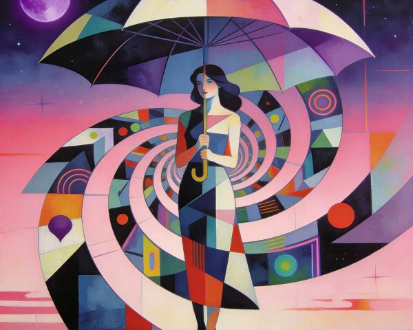 Geometric Cubism and Abstract Expressionism Artwork