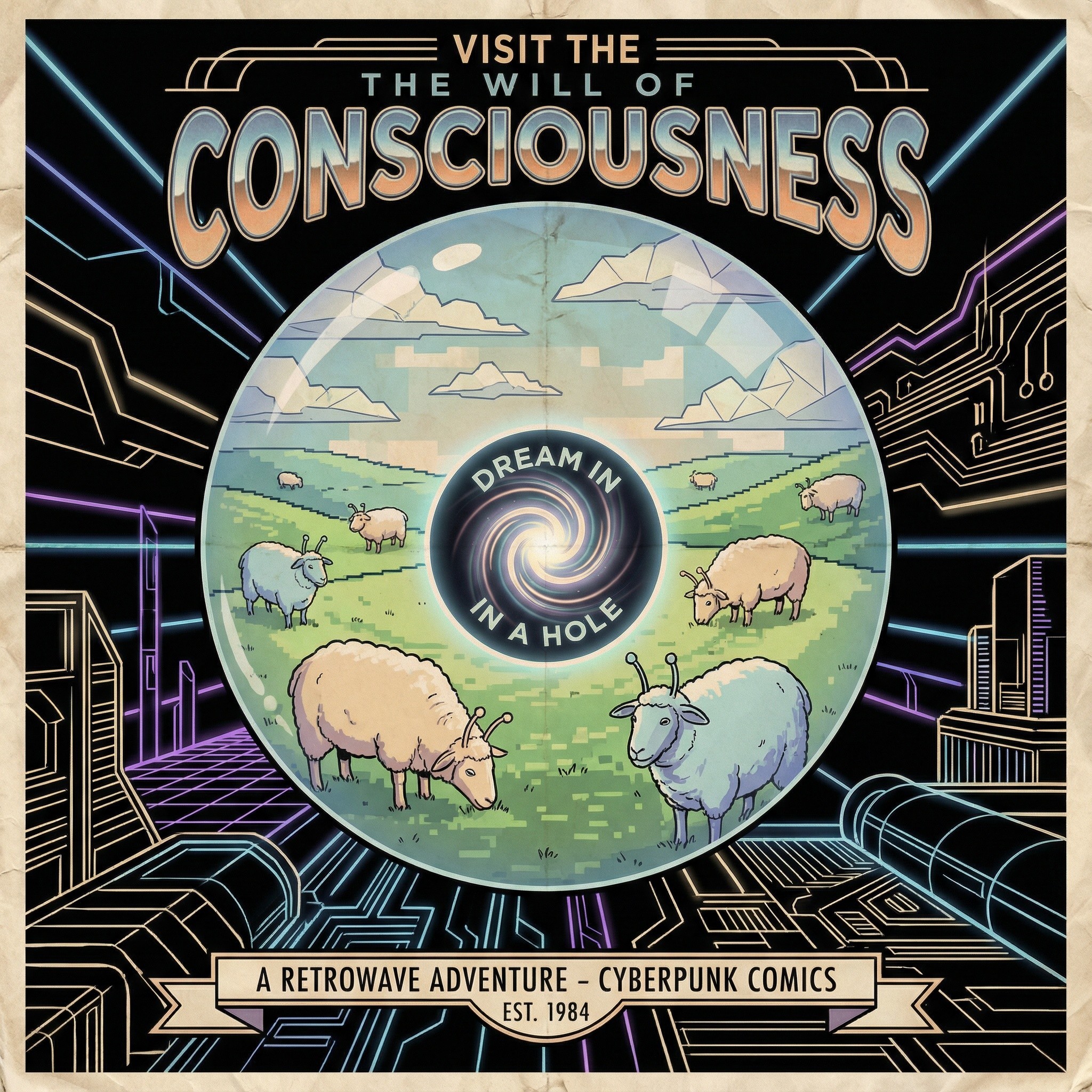 Retro-Futuristic Poster Design with Unique Elements