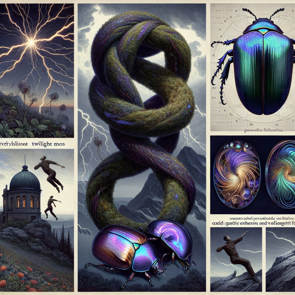Surreal Collage of Stormy Sky and Beetle Elements