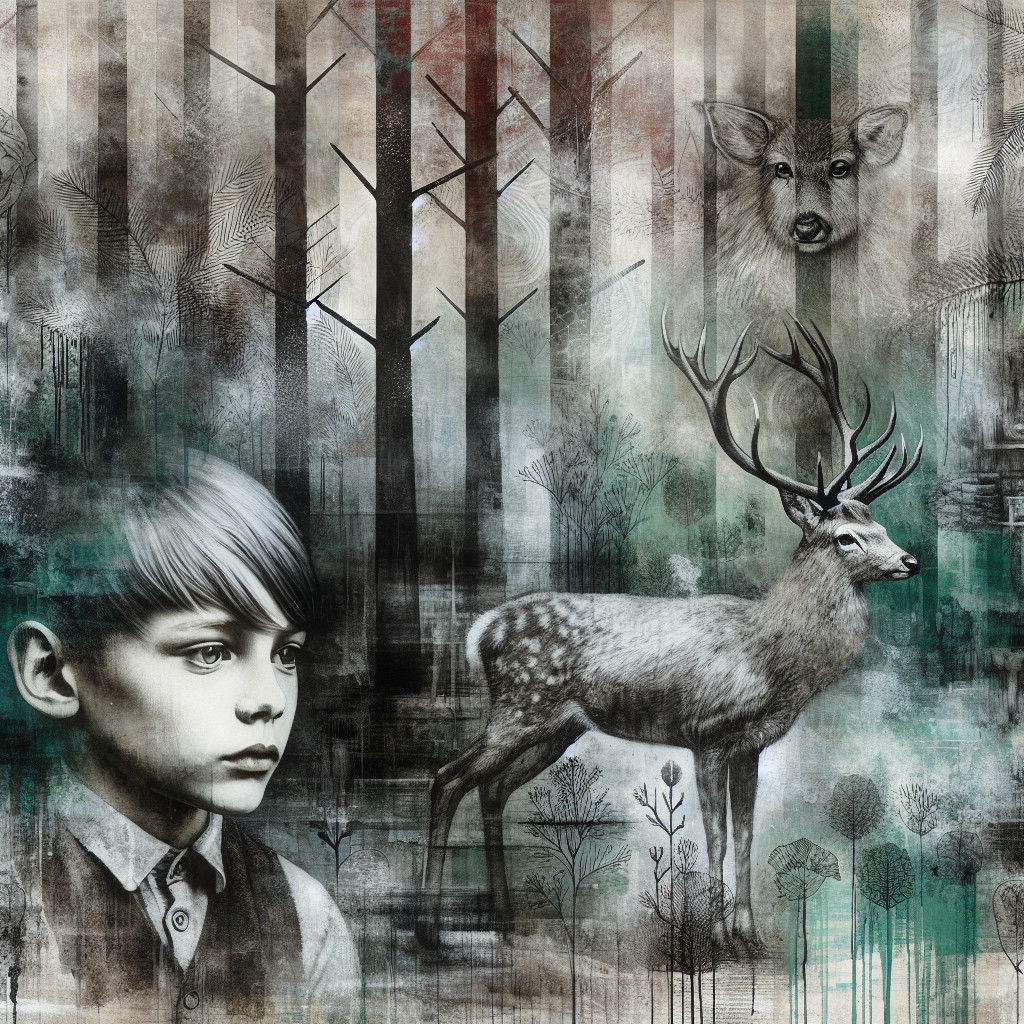 Surreal Portrait of a Boy with Nature Elements