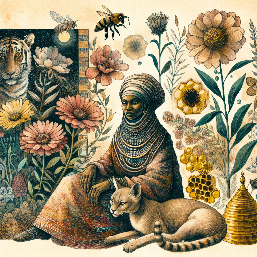 Serene Woman in Traditional Attire Amid Nature's Beauty