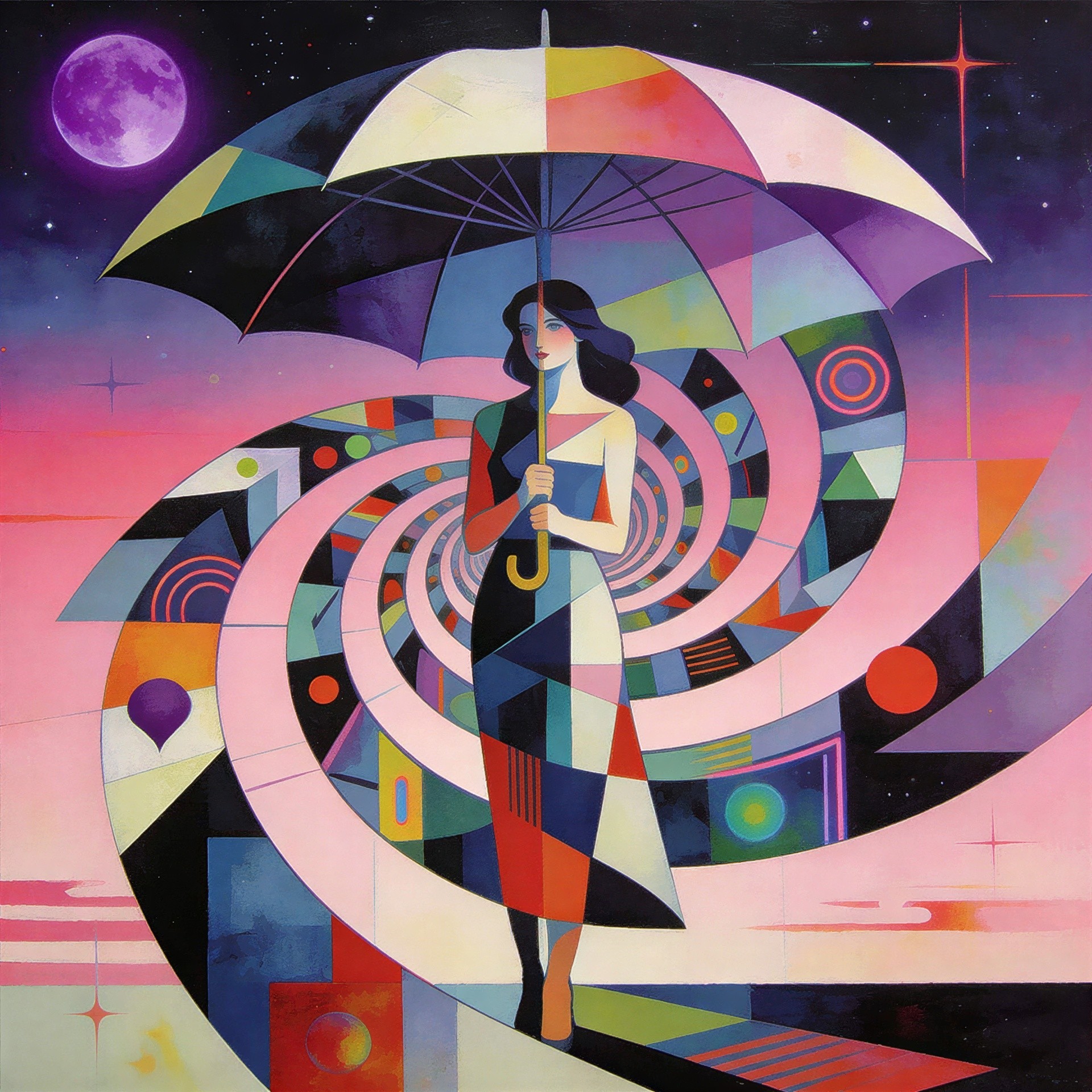 Geometric Cubism and Abstract Expressionism Artwork