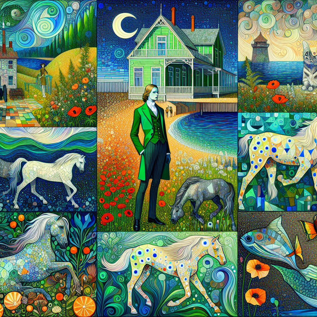 Vibrant Mosaic Collage of Nature and Whimsical Scenes