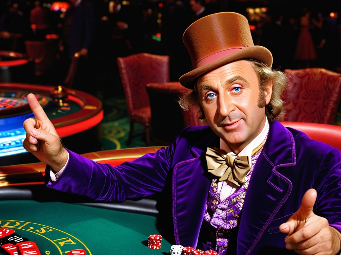 Charismatic Character in Purple Suit at Casino Table