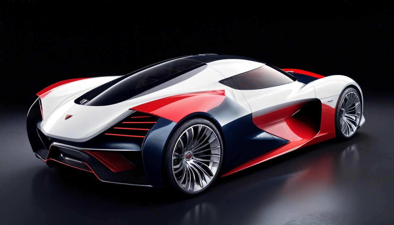 Futuristic Sports Car with Dynamic Design and Colors