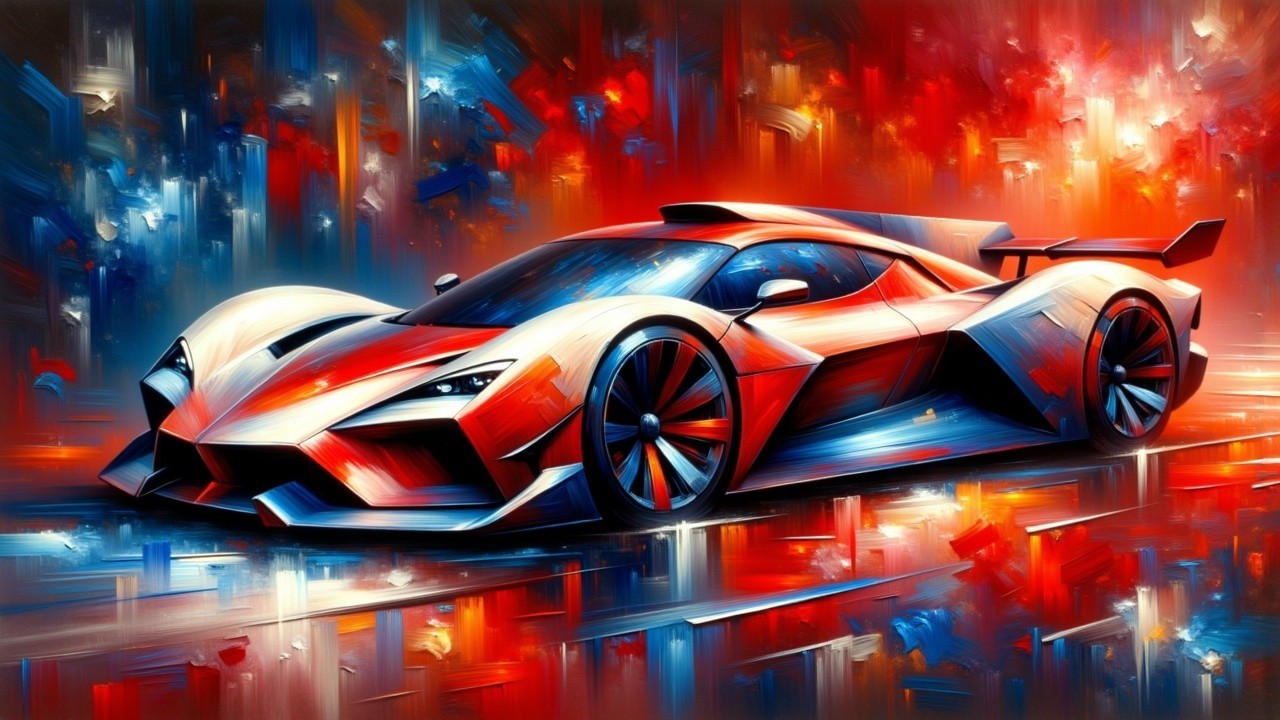 Sleek Supercar Design with Bold Color and Dynamic Lighting