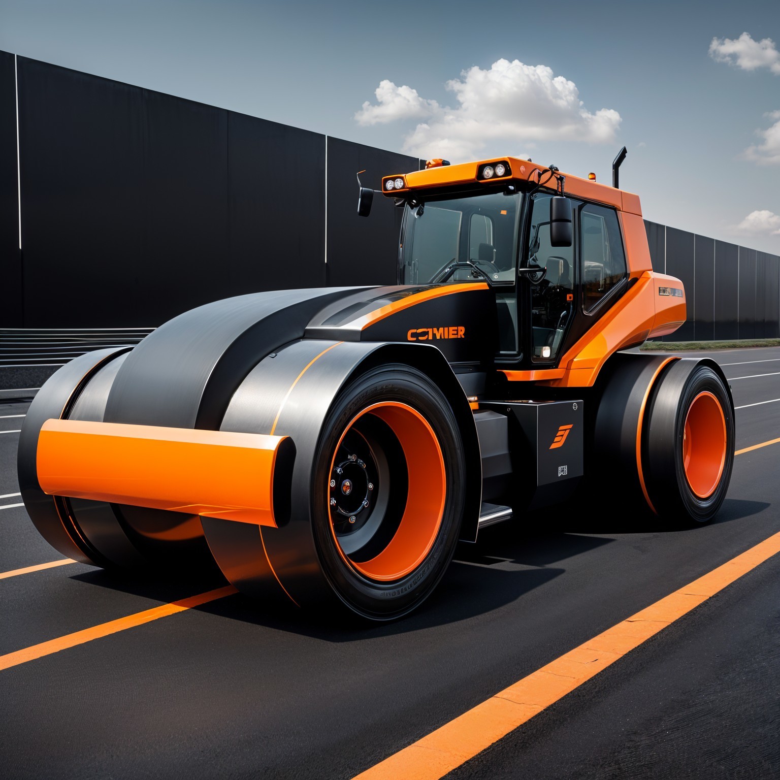 Futuristic High-Performance Road Roller Design