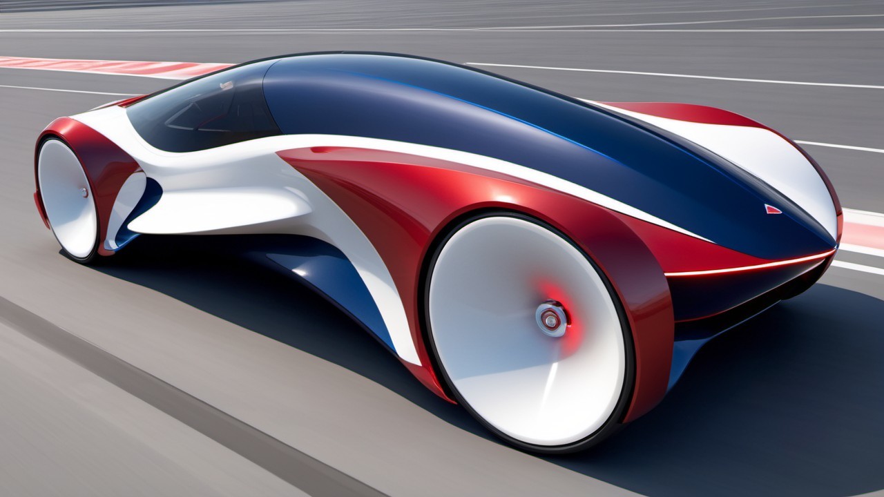 Futuristic Concept Car with Aerodynamic Design