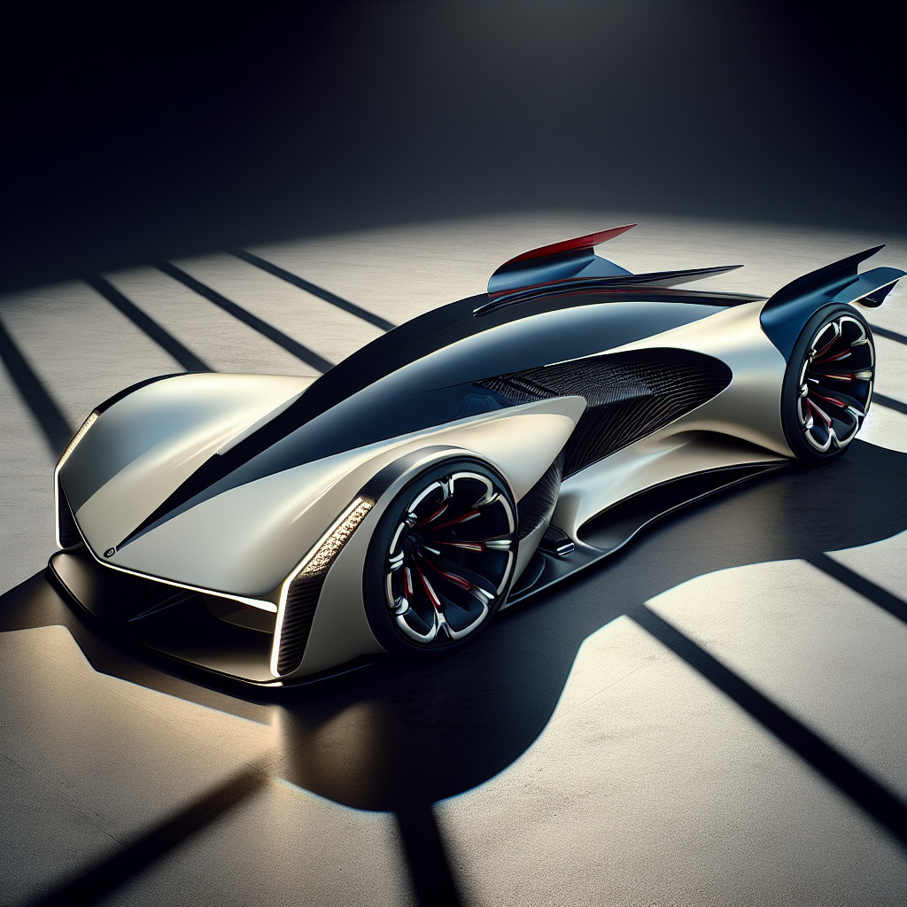 Futuristic Concept Car with Aerodynamic Design Elements