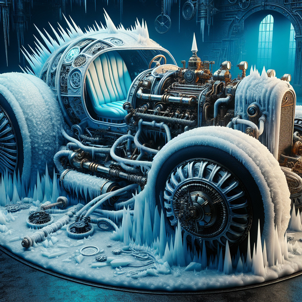 Steampunk Vehicle with Frosted Retro Design