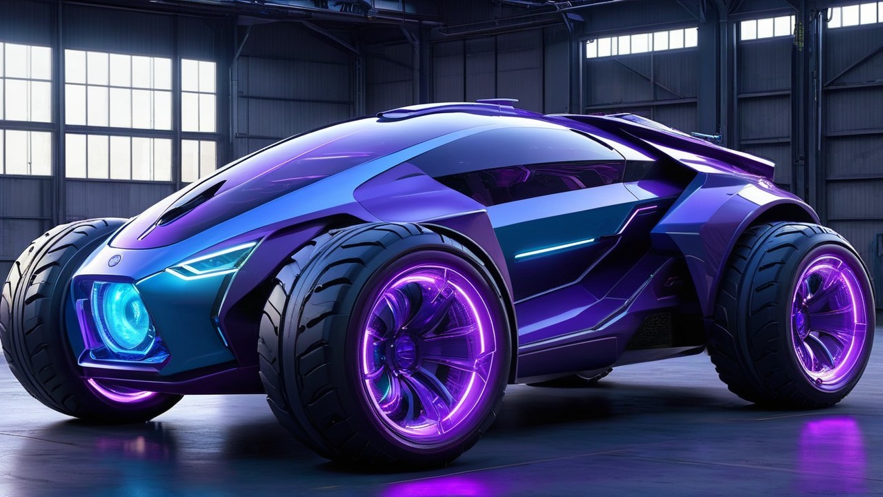 Futuristic Concept Car with Aerodynamic Design