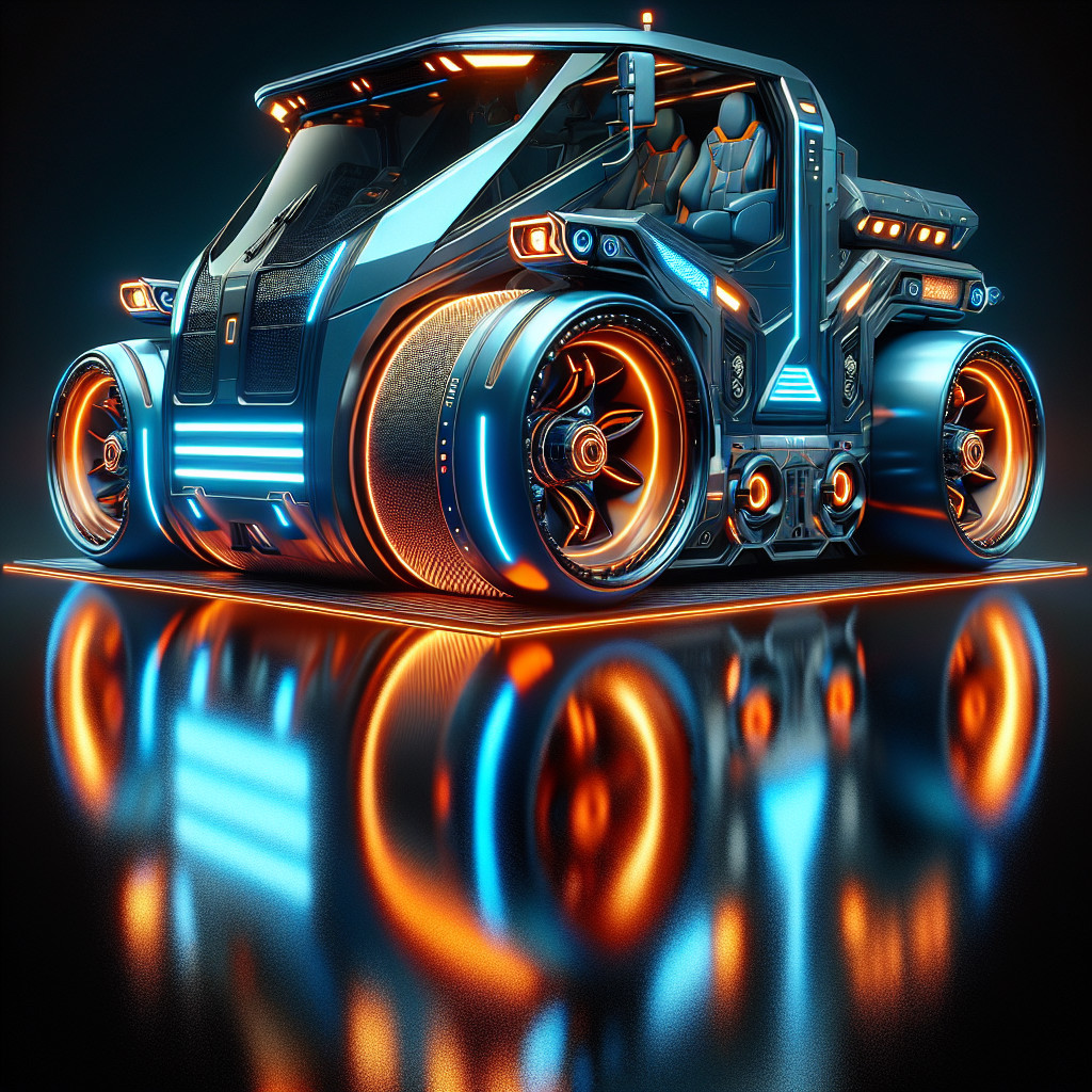 Futuristic Concept Car with Aerodynamic Design and LEDs