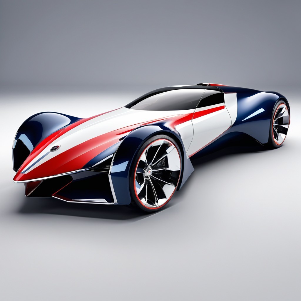 Futuristic Sports Car with Aerodynamic Design Elements