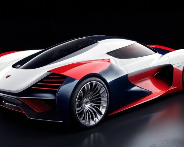 Futuristic Sports Car with Dynamic Design and Colors