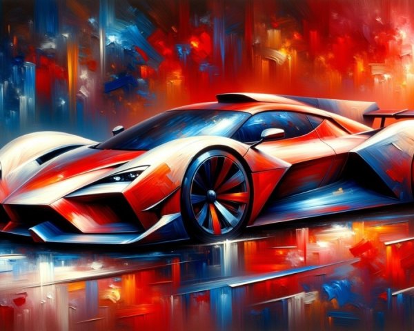 Sleek Supercar Design with Bold Color and Dynamic Lighting