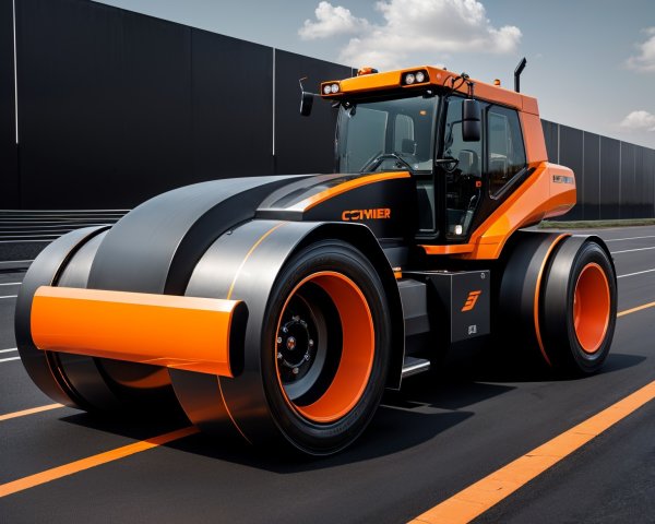 Futuristic High-Performance Road Roller Design