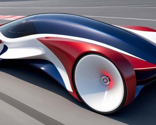 Futuristic Concept Car with Aerodynamic Design