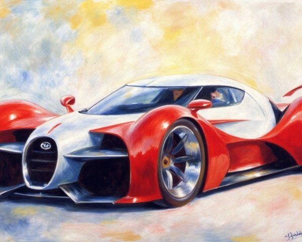 Futuristic Sports Car with Dynamic Design Elements