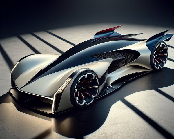 Futuristic Concept Car with Aerodynamic Design Elements