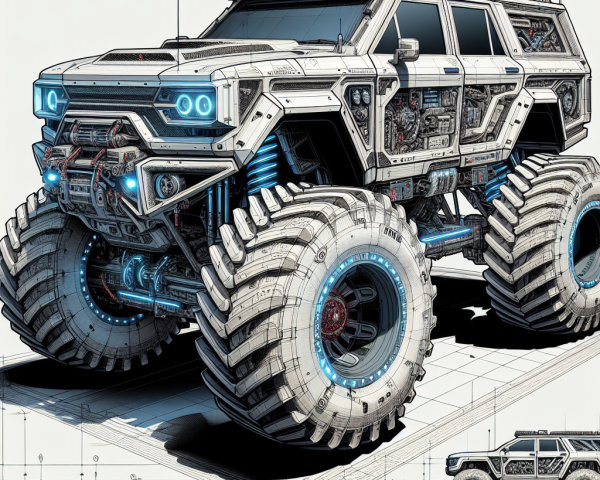 Futuristic Rugged SUV with Advanced Technology Design