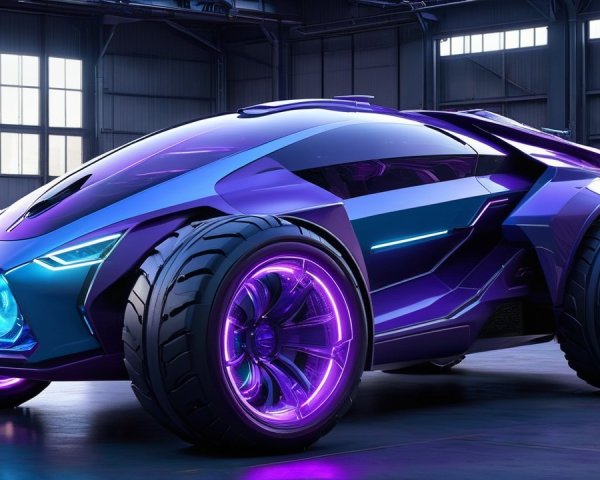 Futuristic Concept Car with Aerodynamic Design