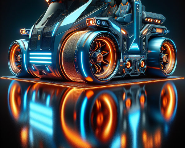 Futuristic Concept Car with Aerodynamic Design and LEDs