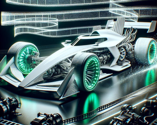 Futuristic Racing Car with Aerodynamic Design and Lights