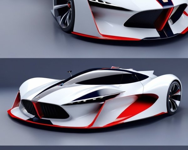 Futuristic Sports Car with Aerodynamic Design Features