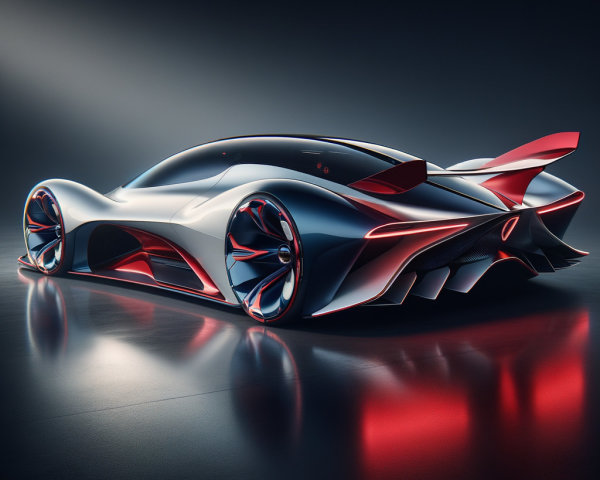 Futuristic Hypercar with Streamlined Design and Colors