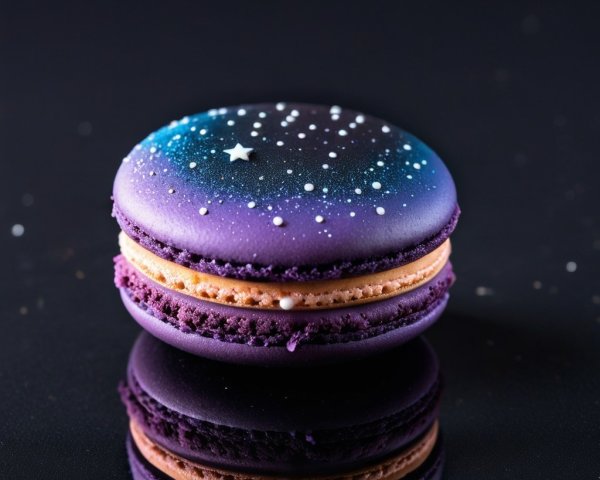 Galaxy-Inspired Macaron with Creamy Orange Filling
