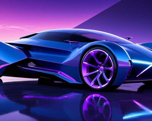 Futuristic Sports Car with Sleek Design and Colors