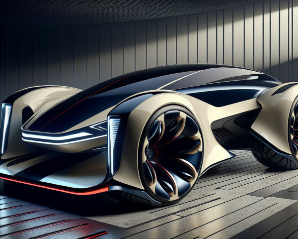 Futuristic Car Design with Aerodynamic Features