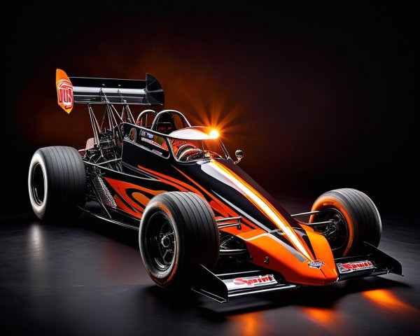 High-Performance Race Car in Black and Orange Design