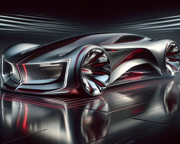 Futuristic Concept Car with Aerodynamic Design and Details