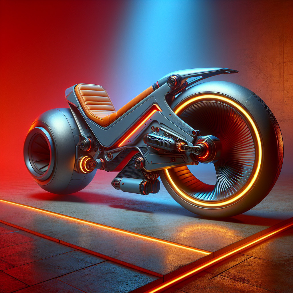 Futuristic motorcycle with sleek design and neon accents