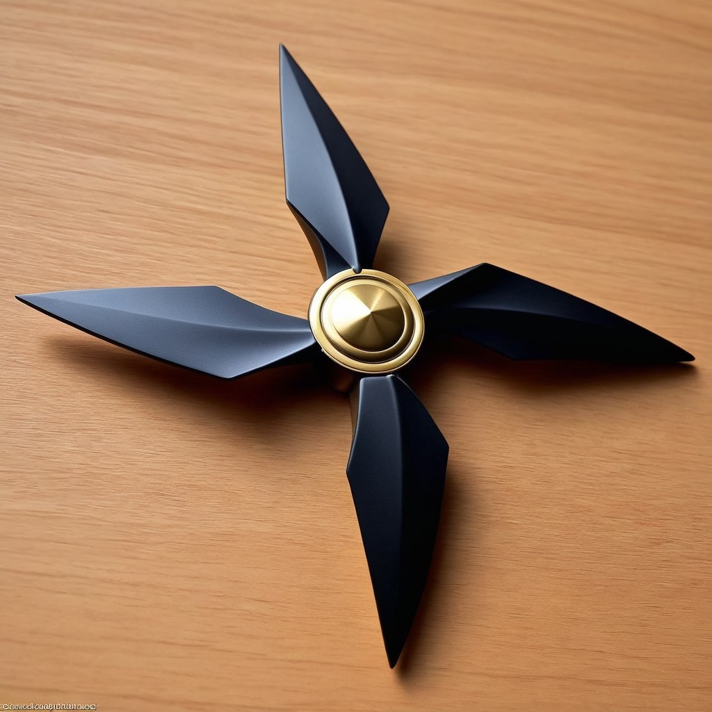 Modern Four-Blade Fidget Spinner with Matte Finish